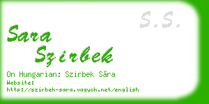 sara szirbek business card